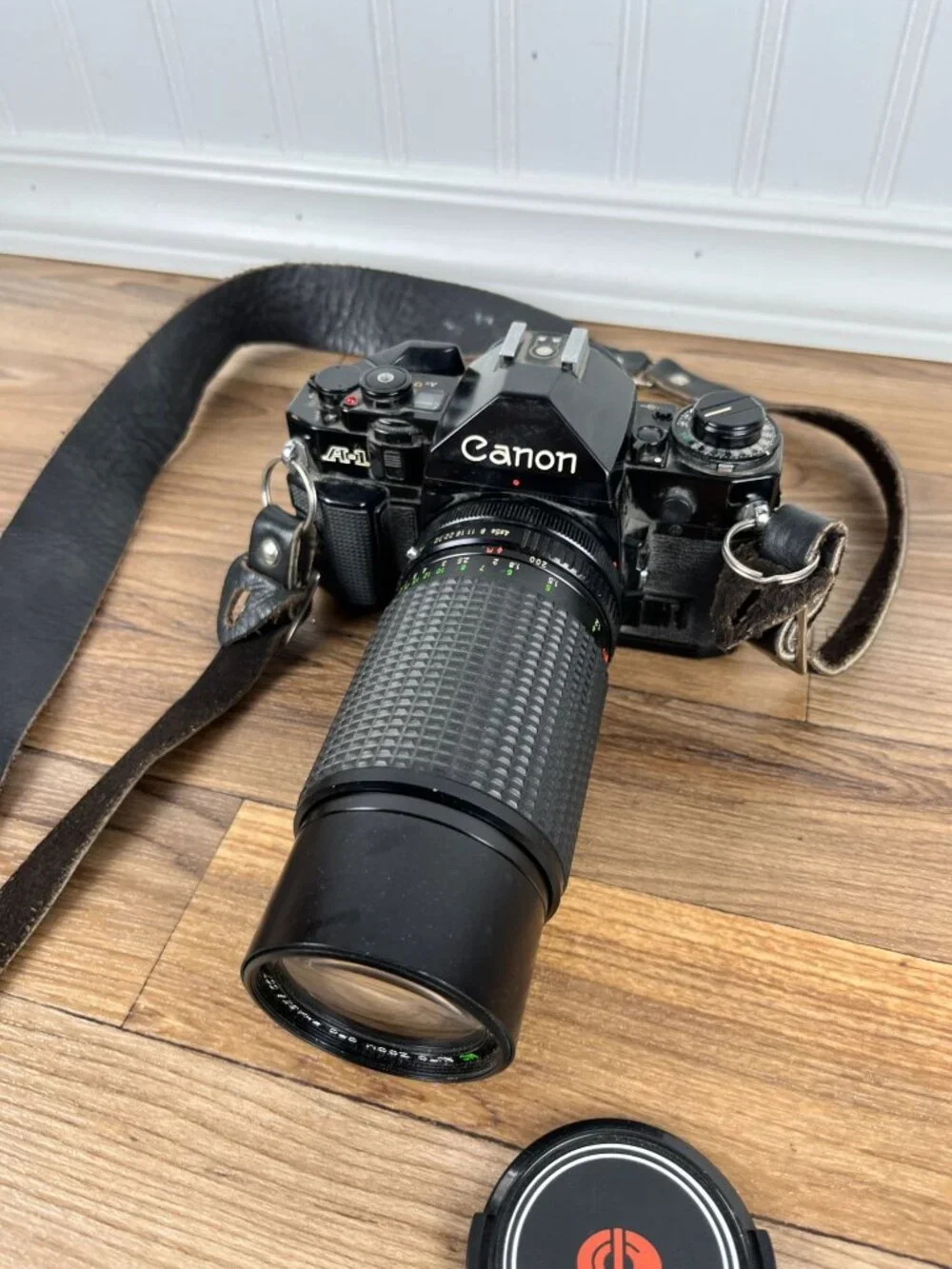 Canon A-1 35mm SLR Film Camera with Zoom Lens 75-200mm Macro 1:4.5